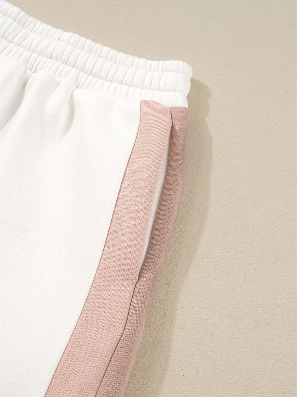 Color Block Patchwork Drop Shoulder Pullover and Shorts Set, image 4