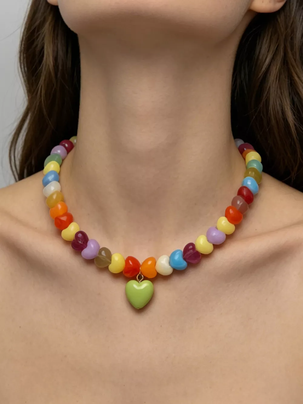 Colorful Heart Bead Necklace, image 3