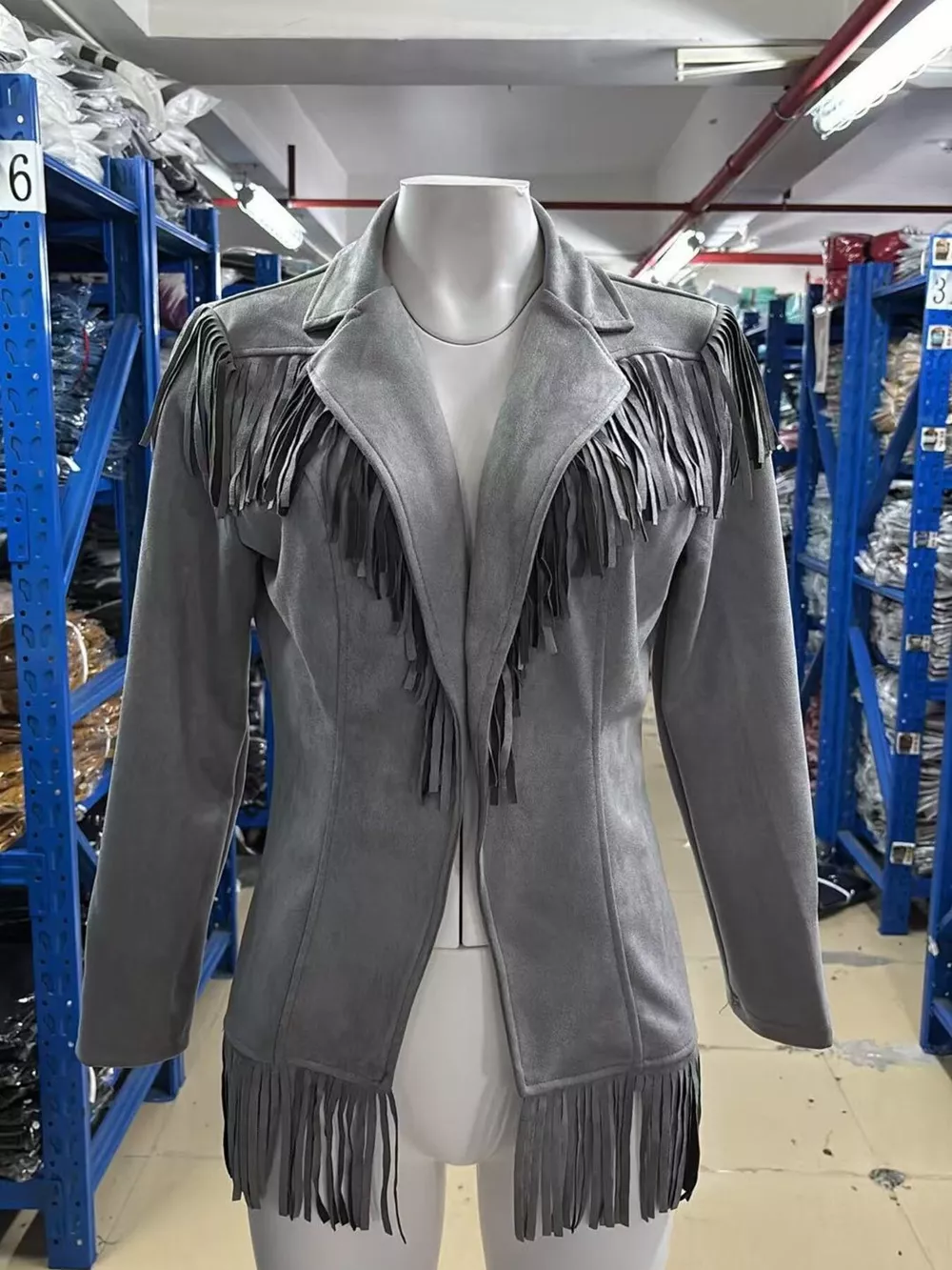 Western-Inspired Fringed Open Front Jacket, image 11