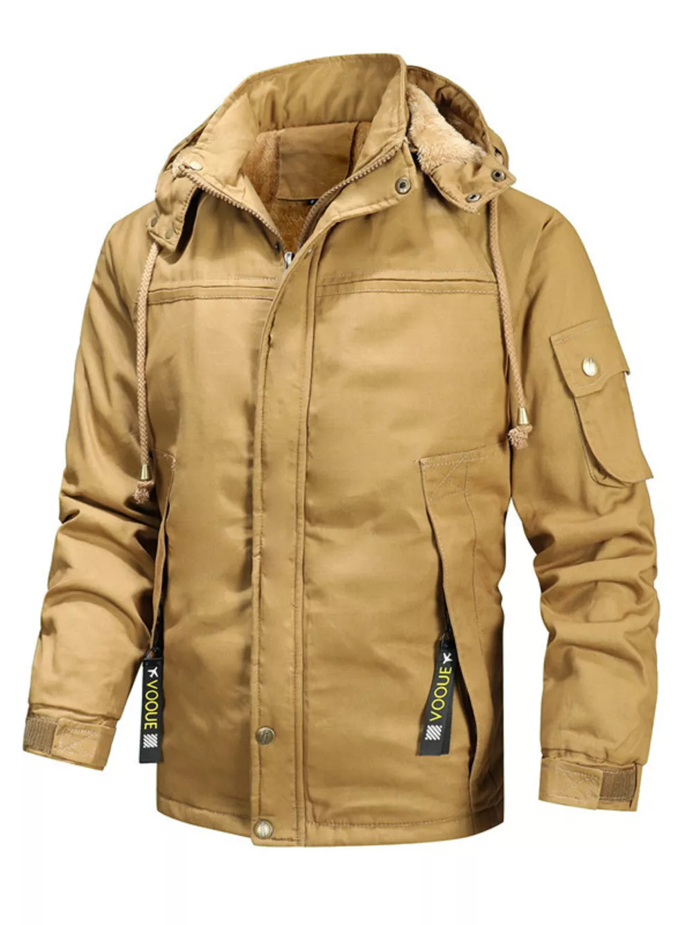 Men's Full Size Warm Hooded Winter Parka Jacket Plus Size, image 2