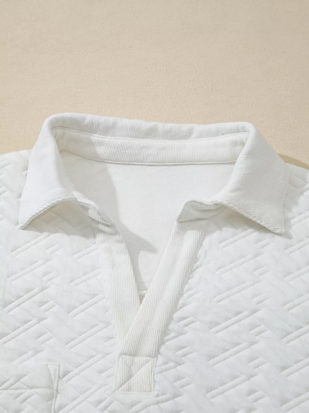 Textured Johnny Collar Sweatshirt, image 2