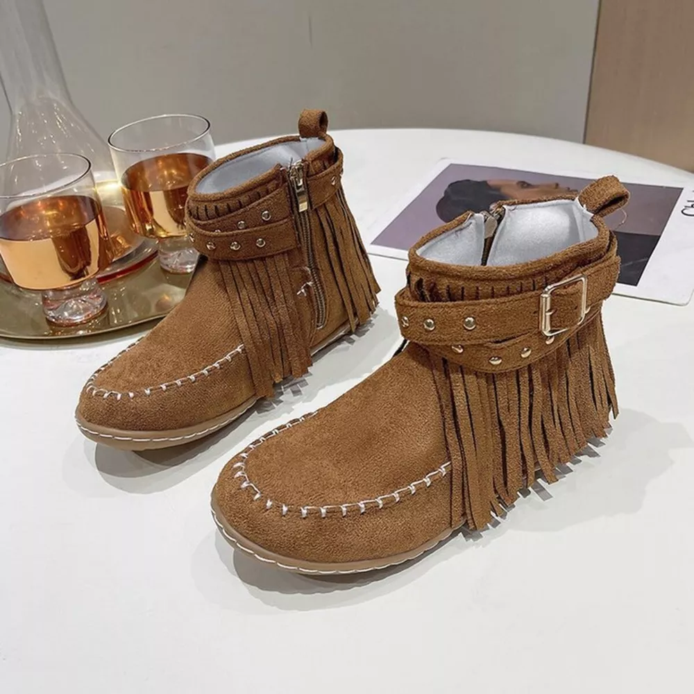 Fringe Round Toe Boots, image 6
