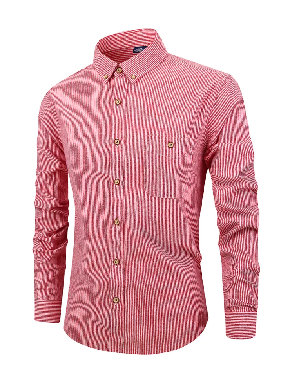 Men's Full Size Striped Casual Button-Down Shirt Plus Size, image 2