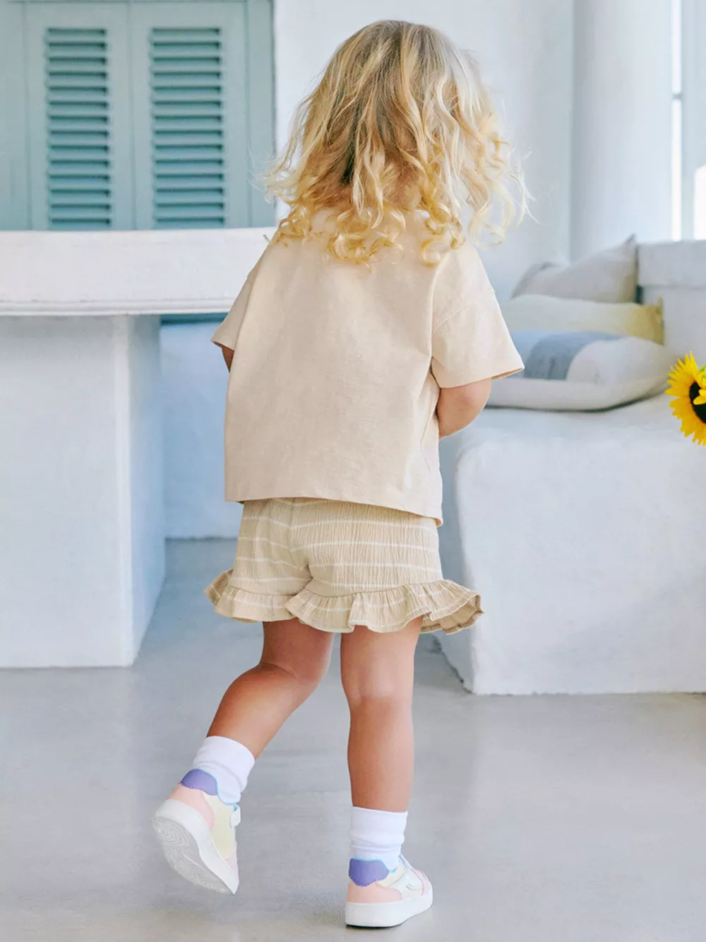 Children's Unicorn Top and Ruffle Trim Shorts Set, image 2