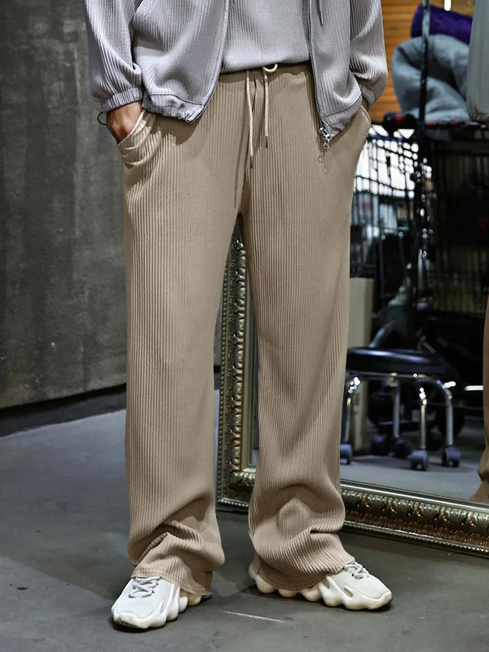 Men's Full Size Relaxed Fit Drawstring Wide Leg Pants Plus Size, image 3