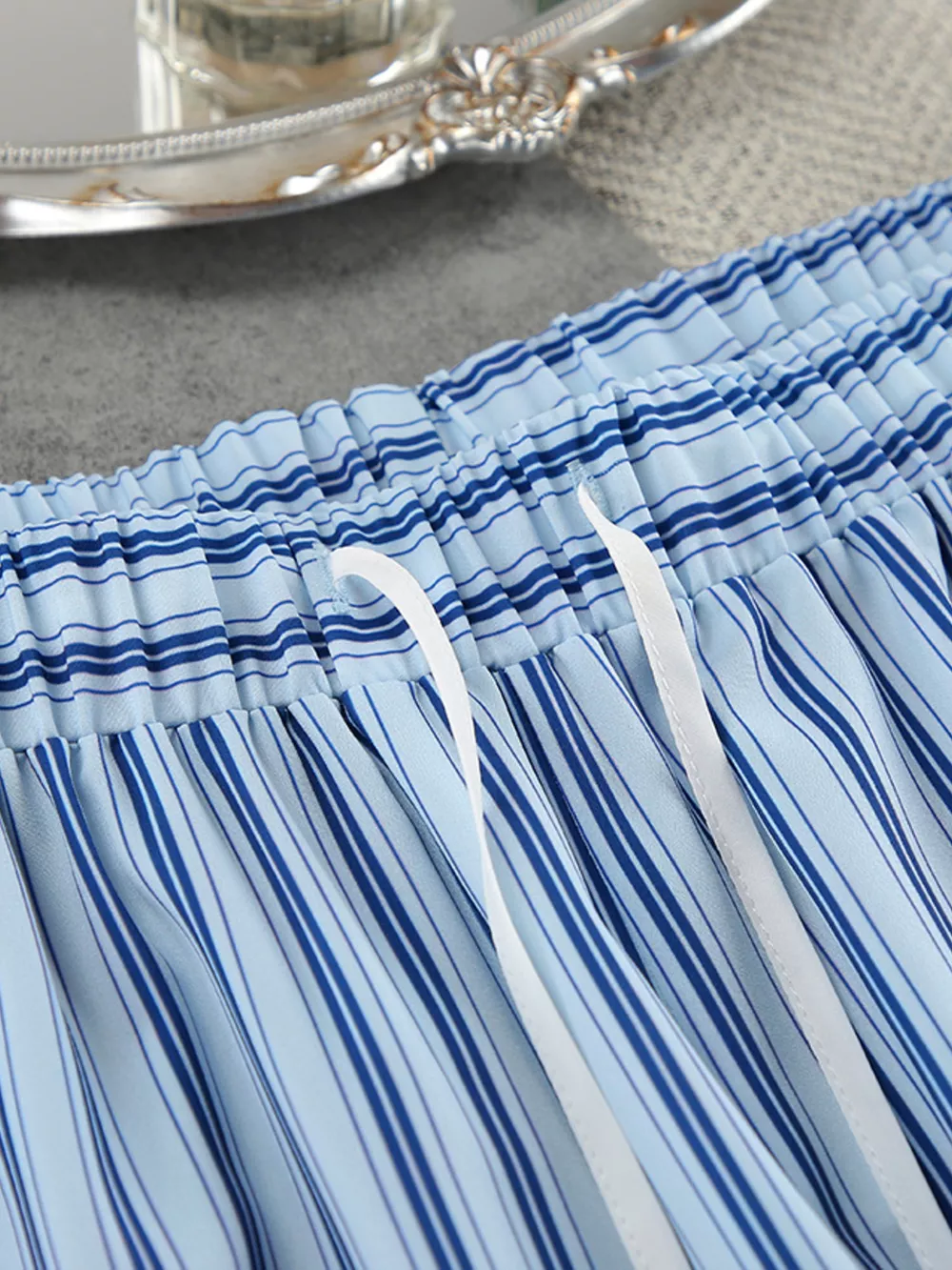 Striped Cami & Shirt and Pants Lounge Set, image 8