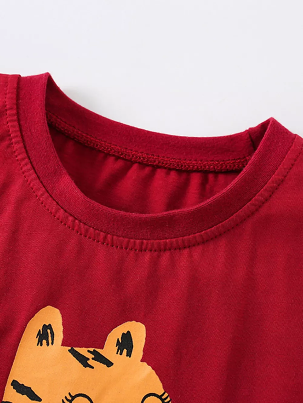 Children's Cartoon Tiger Graphic Ruffle Sleeve T-Shirt, image 5