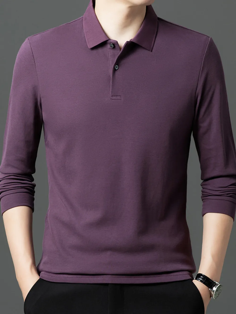 Men's Plus Size Button Detail Short Sleeve Polo, image 5