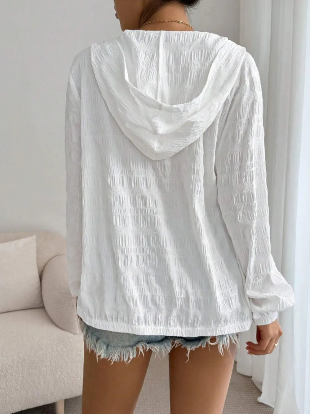 Zip Up Long Sleeve Hooded Outerwear, image 7