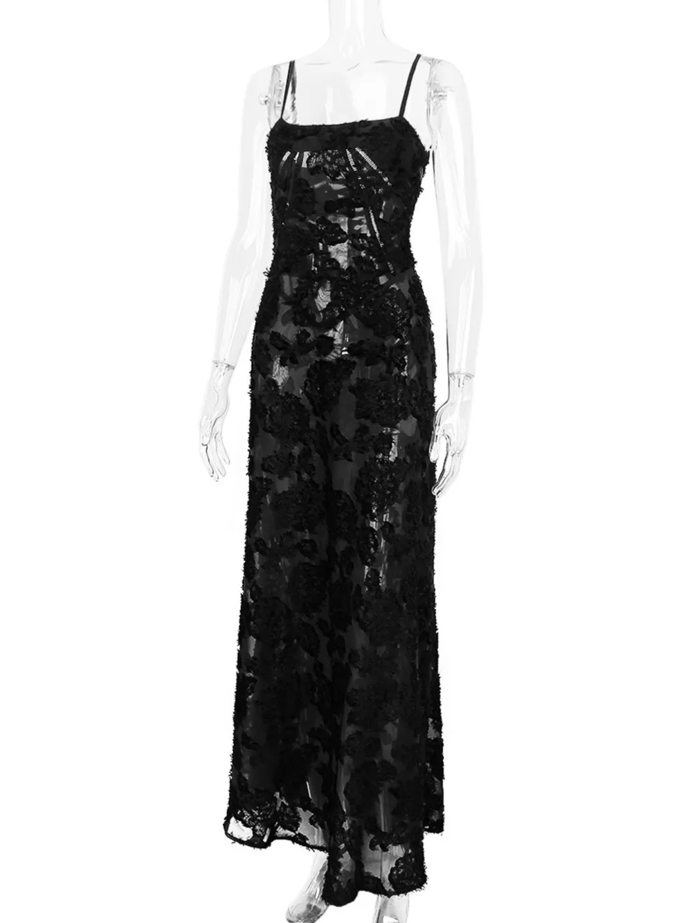 Lace Spaghetti Strap Maxi Dress, image 11
