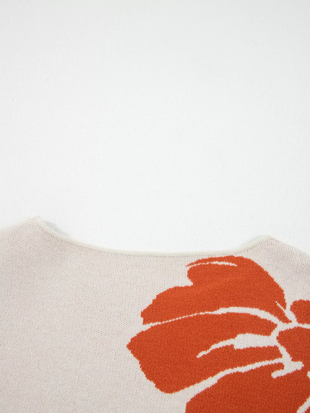 Flower Pattern Wide Sleeve Baggy Sweater, image 3