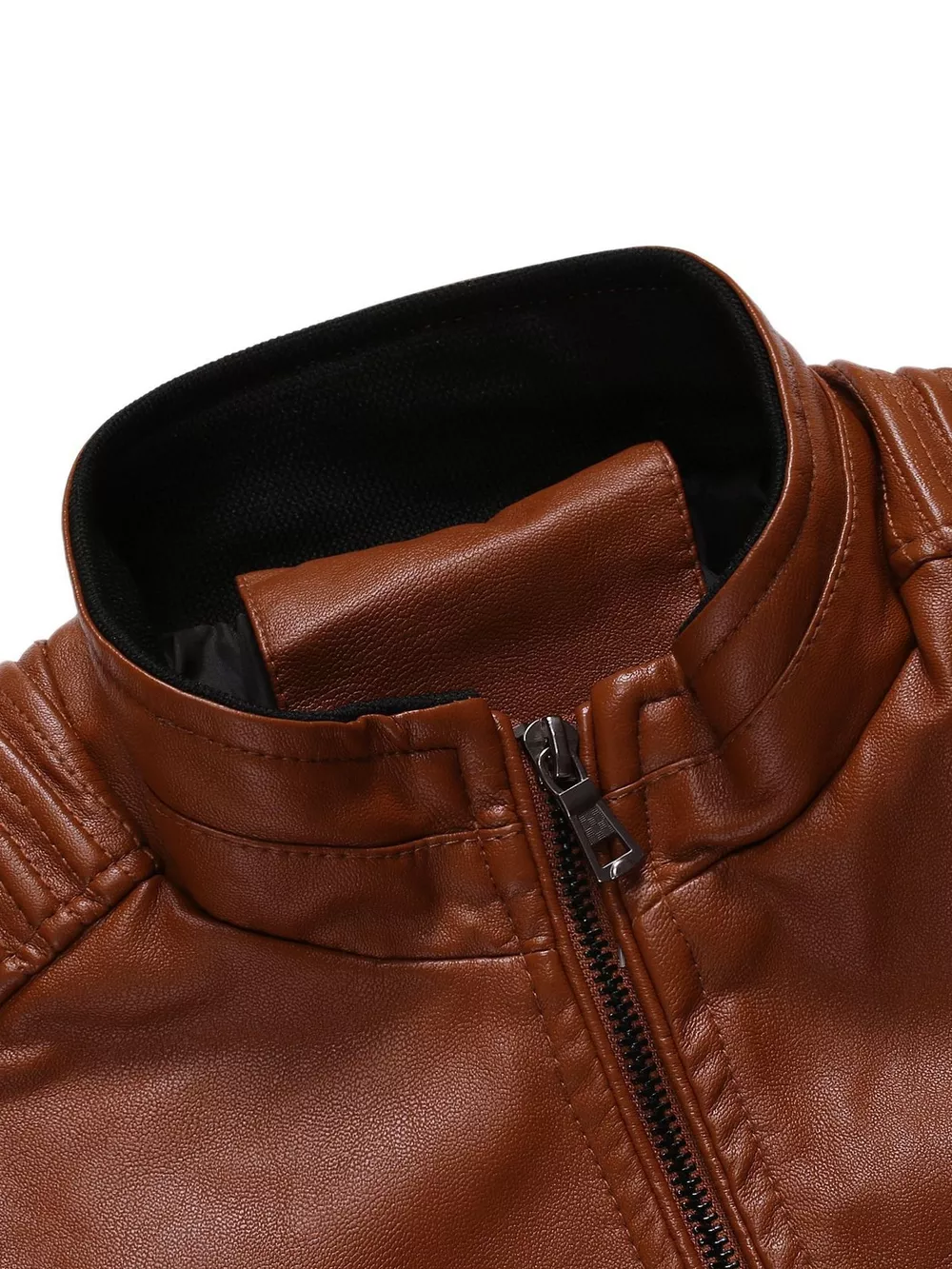 Men's Plus Size Zip Up Motorcycle Jacket, image 5