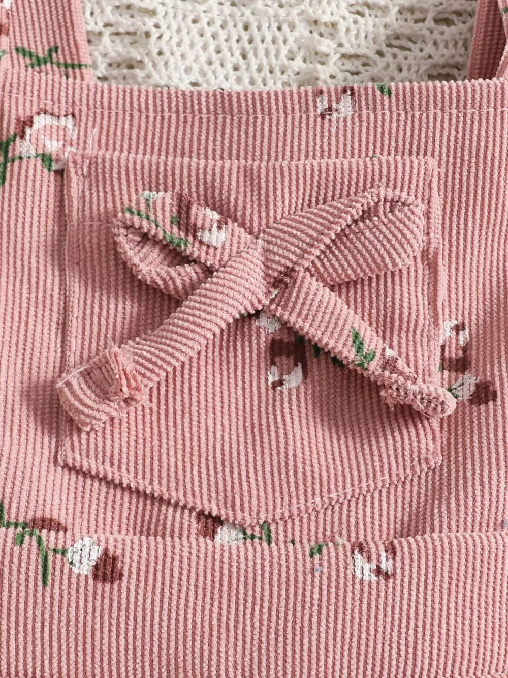 Children's Ribbed Bodysuit and Overalls Set with Headband, image 3