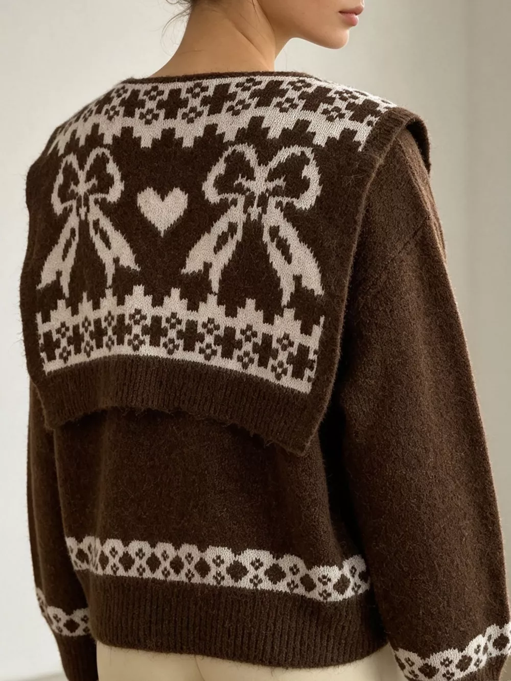 Scarf Detail Dropped Shoulder Sweater, image 13