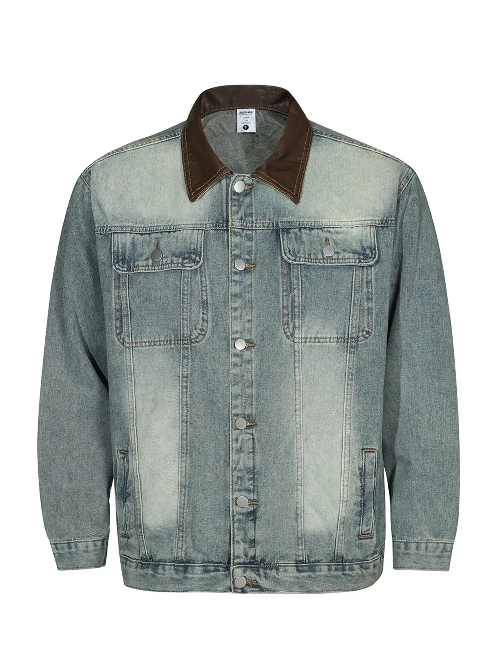 Men's Button Up Long Sleeve Denim Jacket