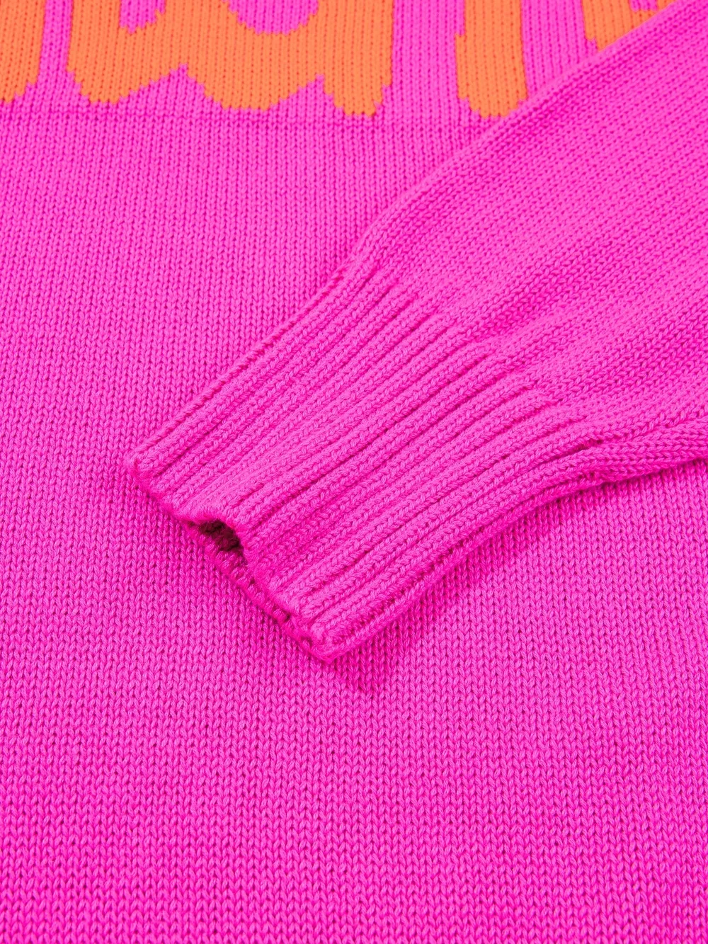 Merry Print Ribbed Trim Round Neck Loose Fit Sweater, image 10