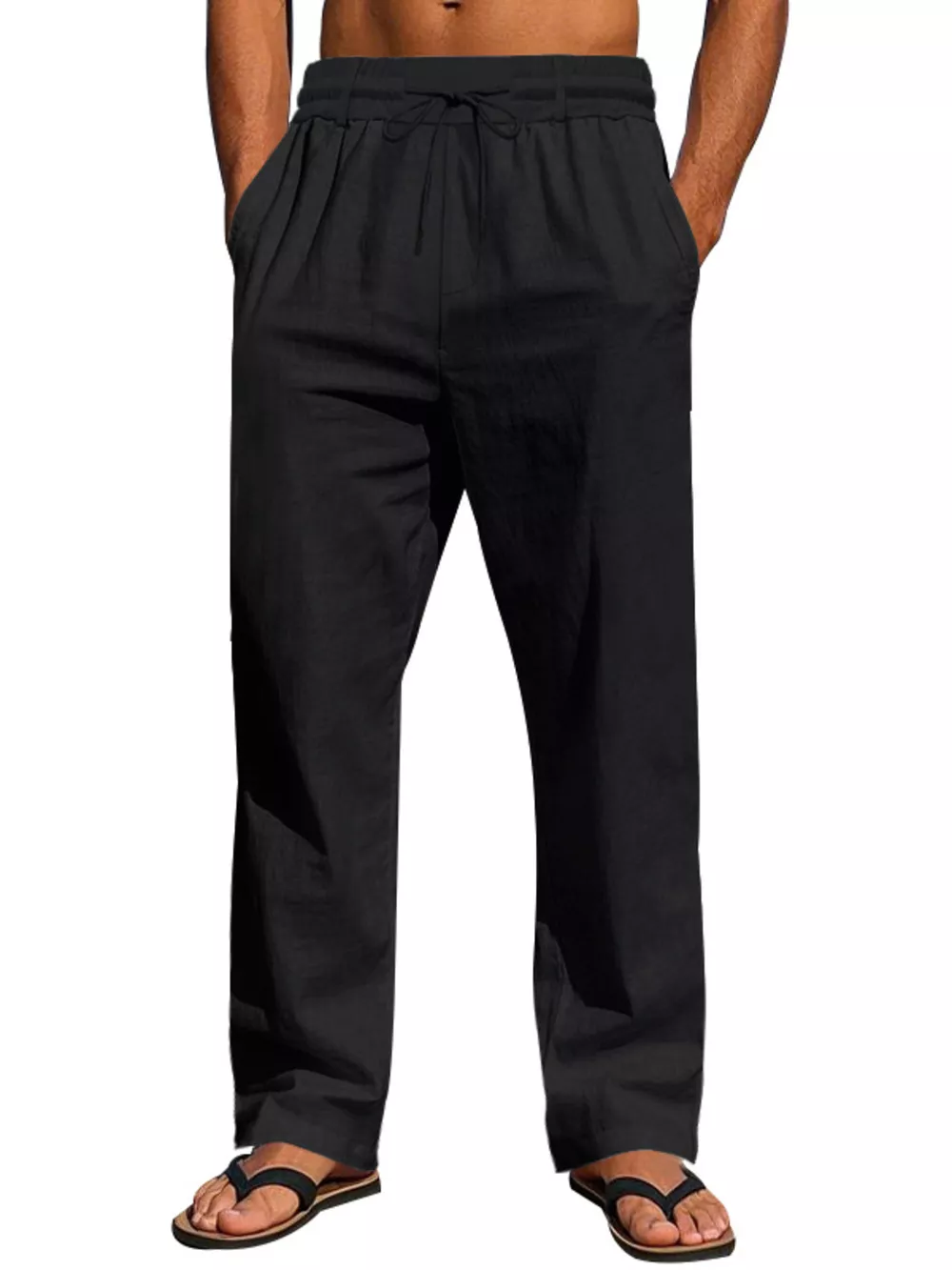 Men's Full Size Drawstring Elastic Waist Loose Fit Pants Plus Size, image 3
