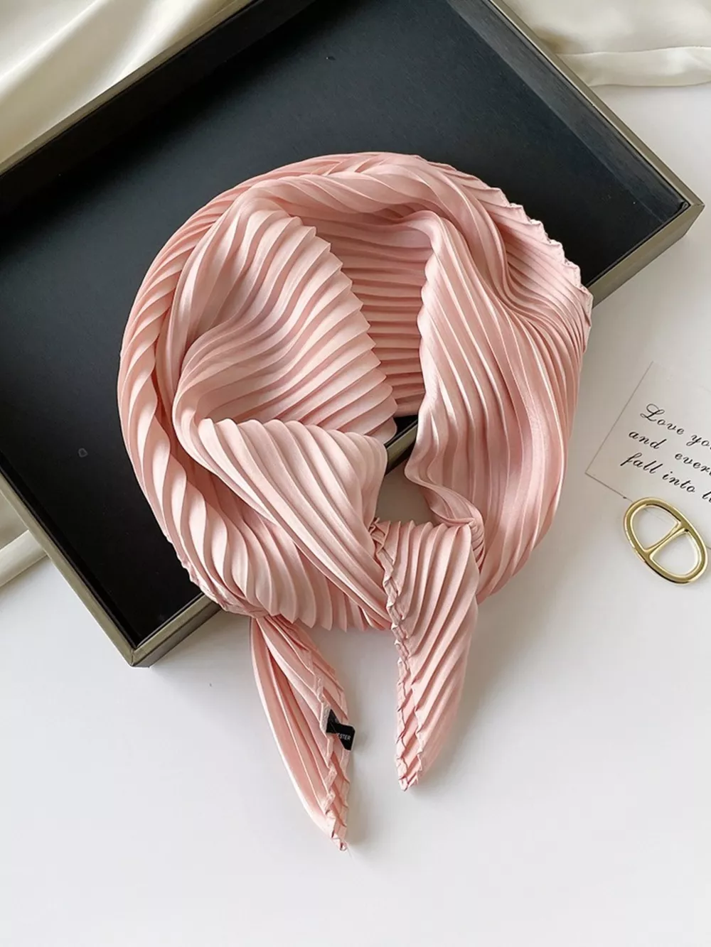 Pleated Satin Scarf, image 5
