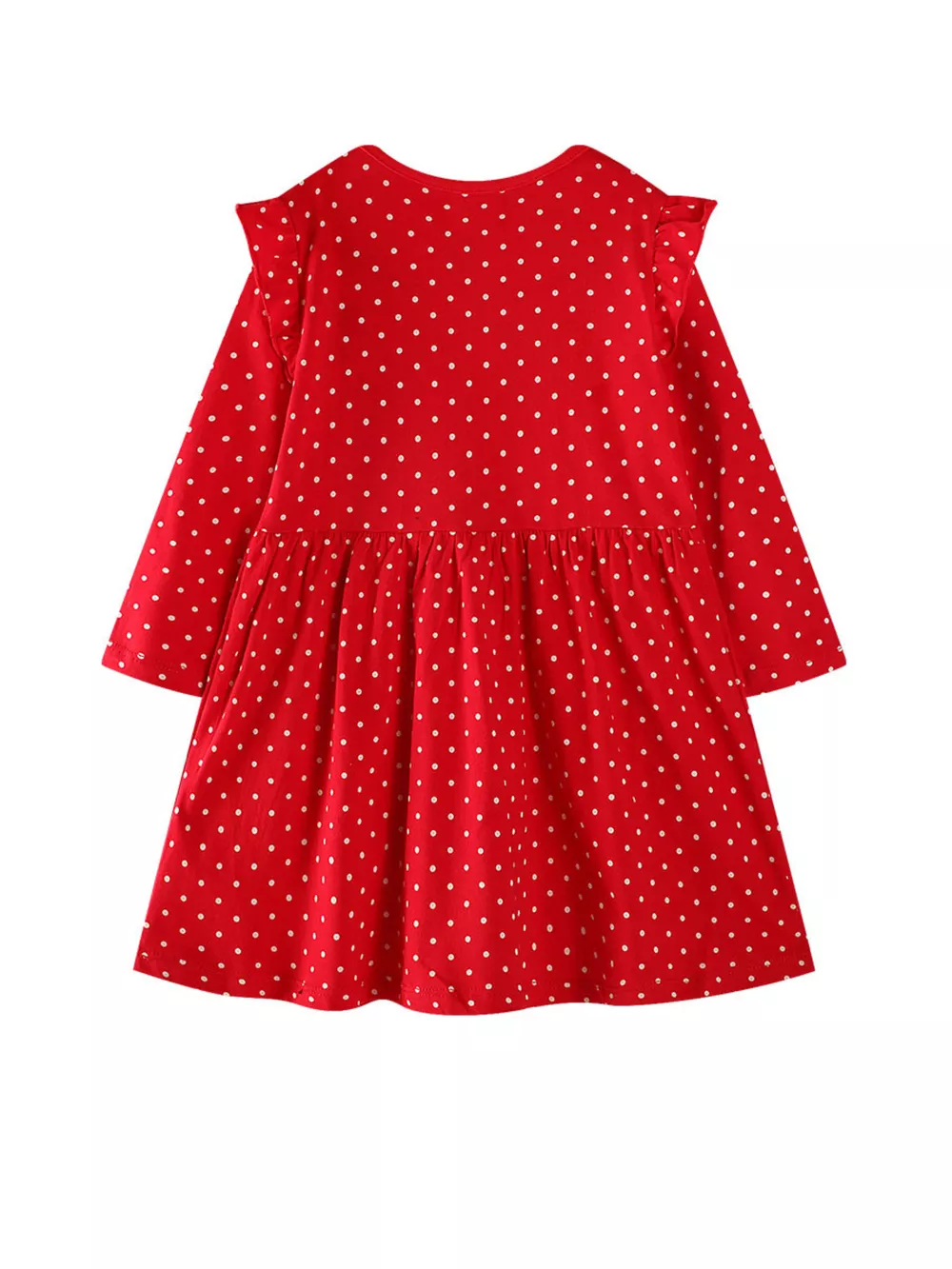 Children's Christmas Reindeer Polka Dot Long Sleeve Dress, image 3