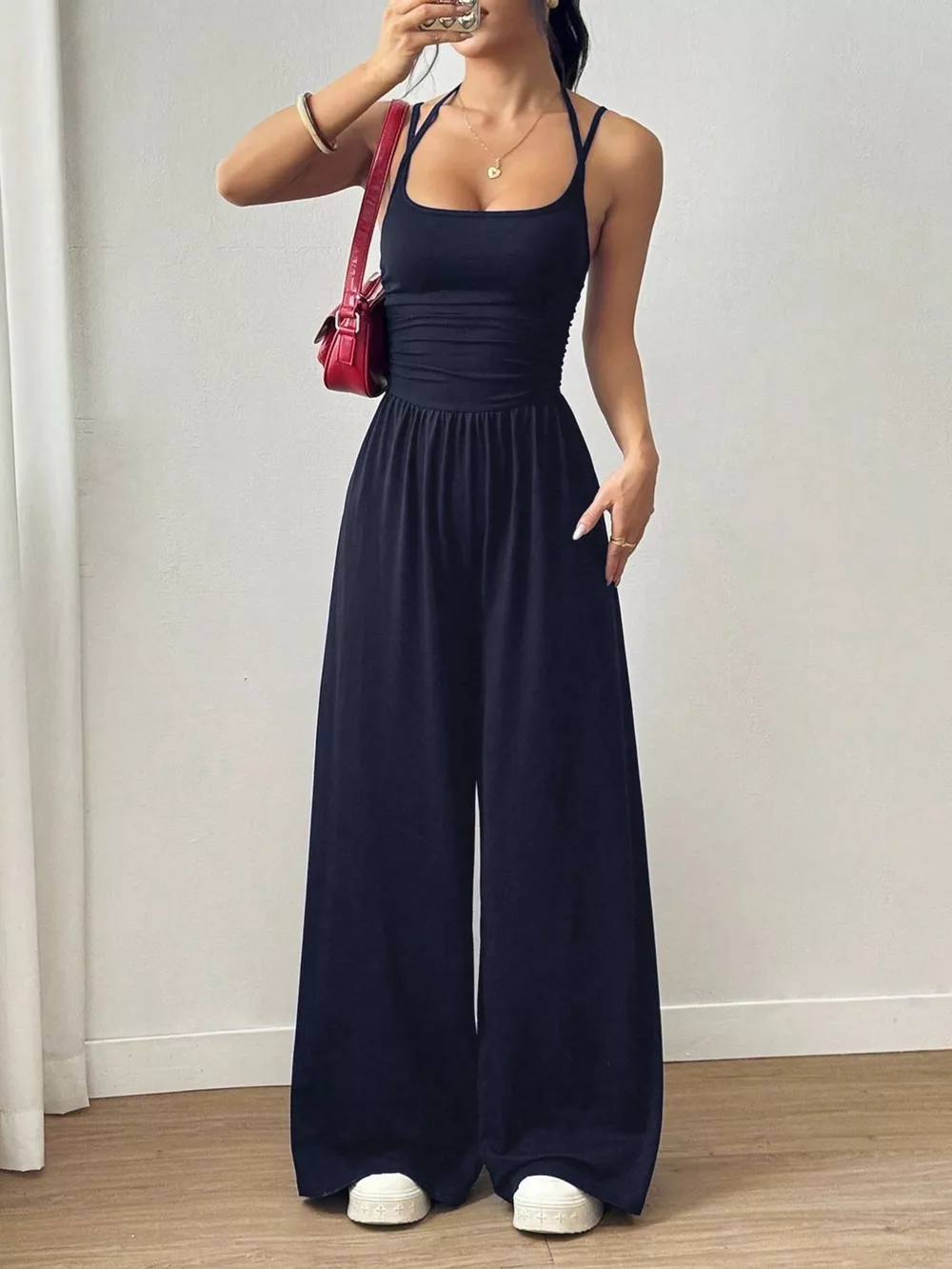 Spaghetti Strap Wide Leg Jumpsuit, image 14