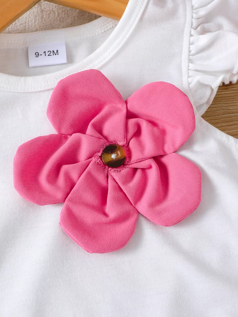 Children's Floral Applique Ruffle Sleeve Top & Skirt Set, image 4