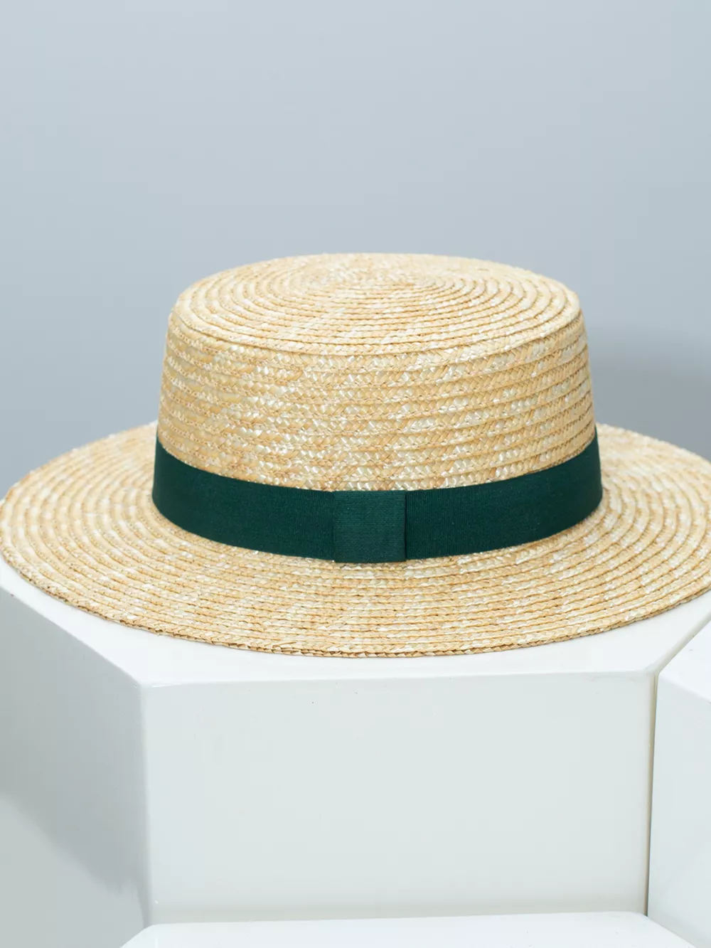 Straw Boater Hat with Ribbon, image 7