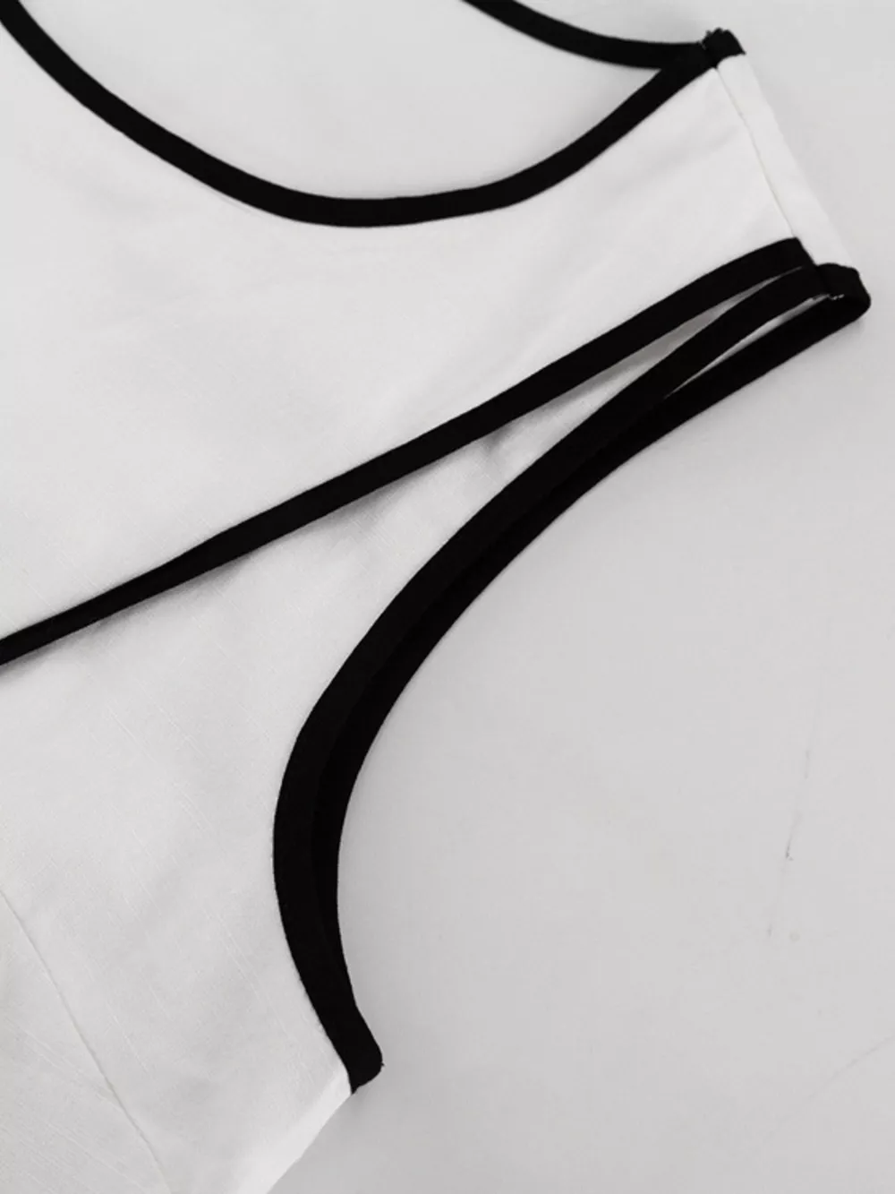 Contrast Trim Sleeveless Top and Wide-Leg Pants Set, image 7