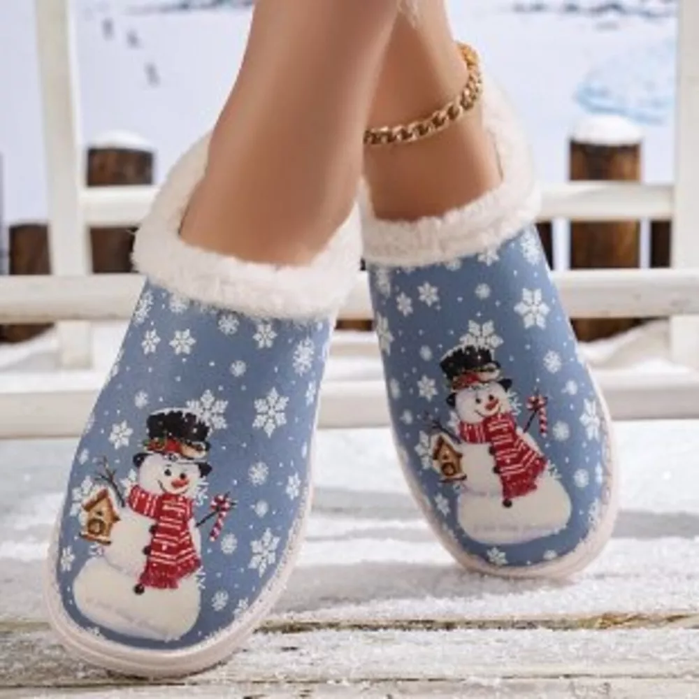 Christmas Snowman Plush Lined Slippers, image 10