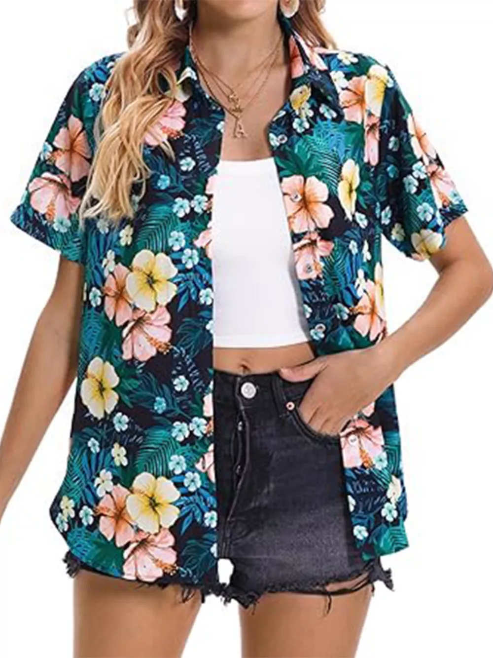 Plant Print Short Sleeve Shirt, image 8