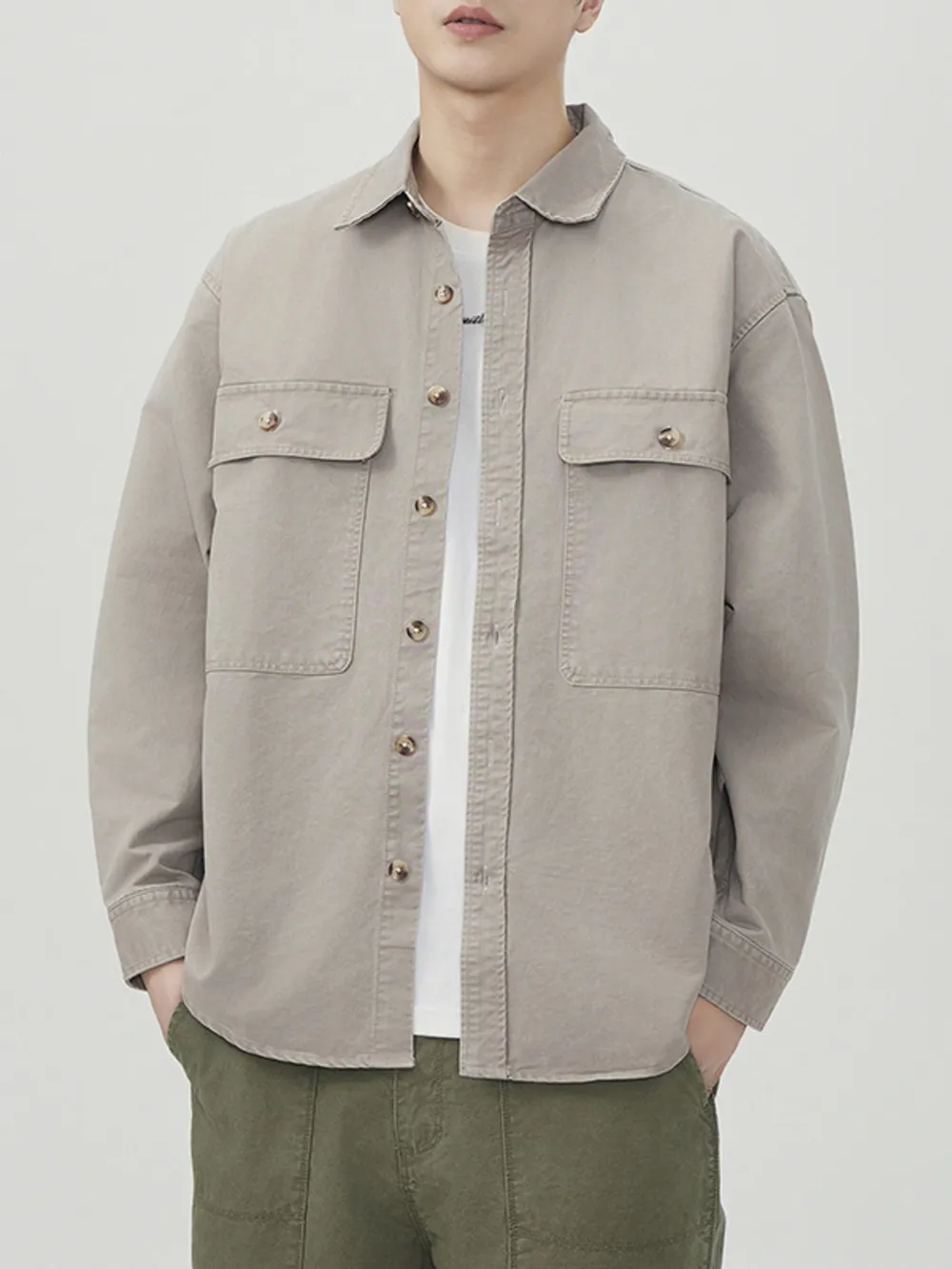 Men's Plus Size Button Up Long Sleeve Shirt, image 5
