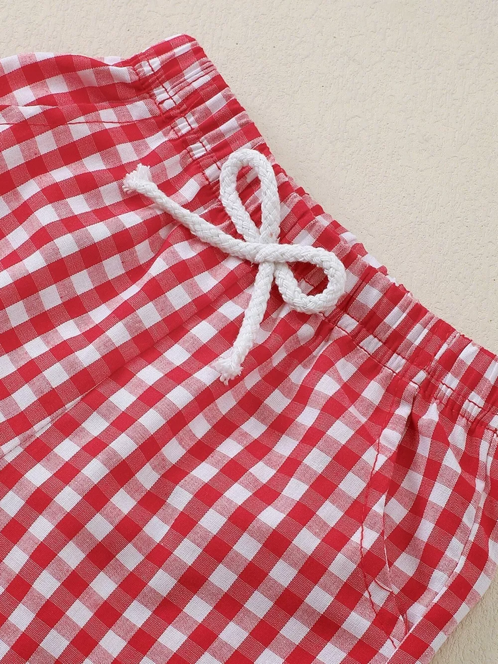 Children's XOXO Heart Print T-shirt & Gingham Shorts Set, image 7