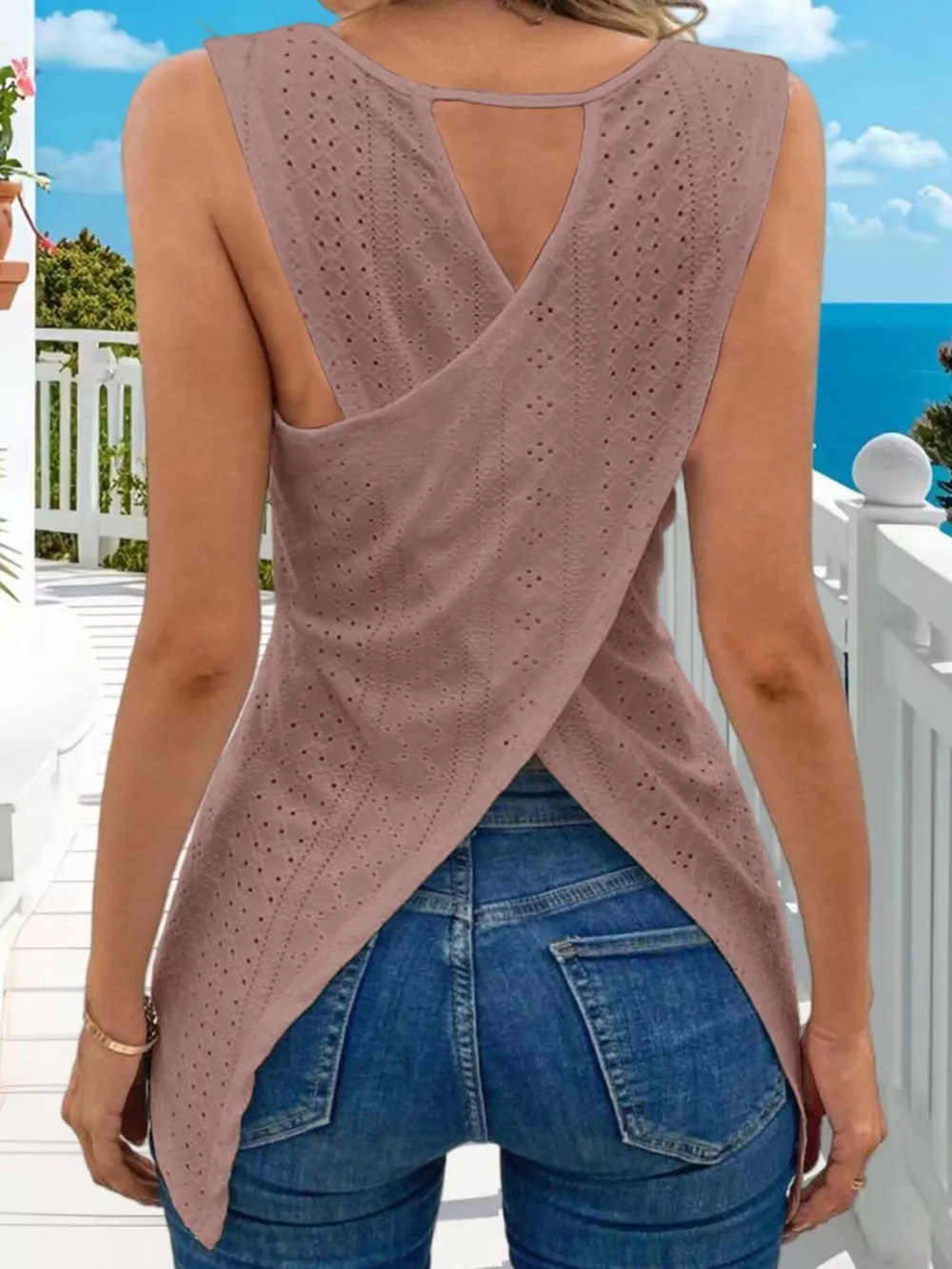 Hollow-Out Knit Tank Top, image 5