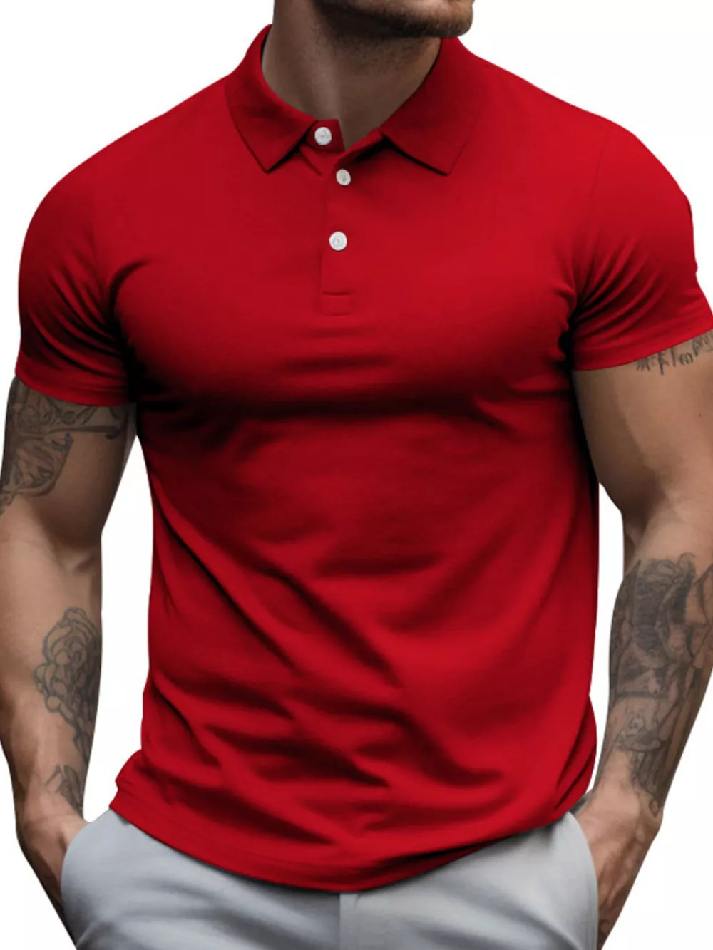 Men's Full Size Slim Fit Short Sleeve Polo Plus Size, image 8