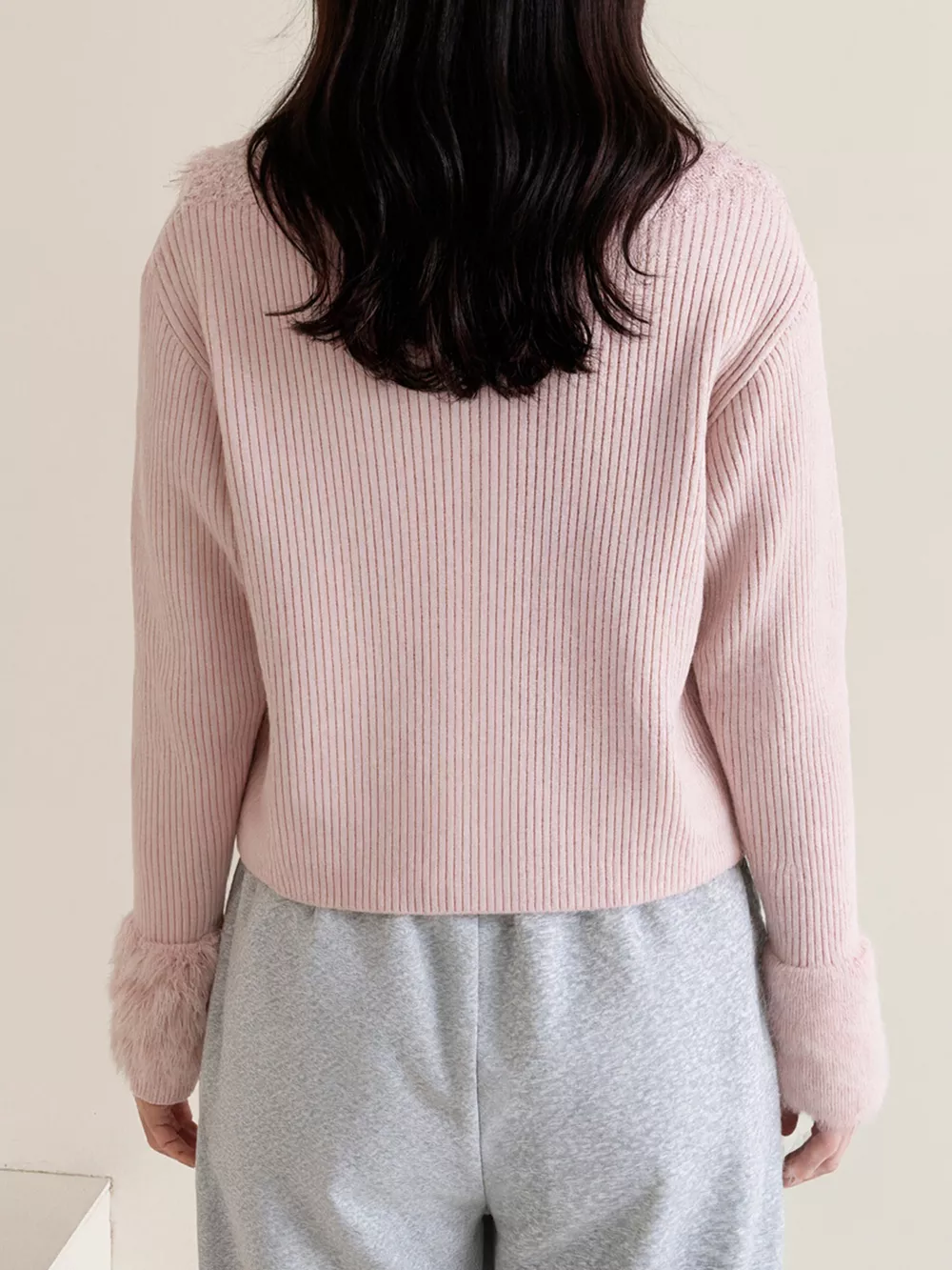 Fluffy Trim Zip-Up Cardigan, image 7