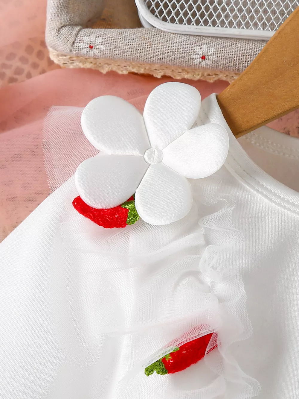 Children's Bow Decor Ruffle Trim Dress, image 9