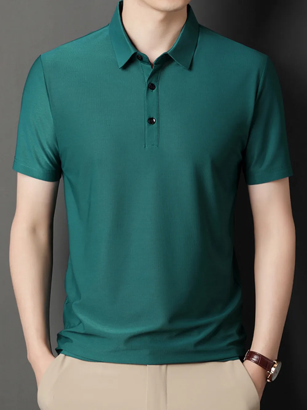 Men's Button Detail Short Sleeve Polo, image 5