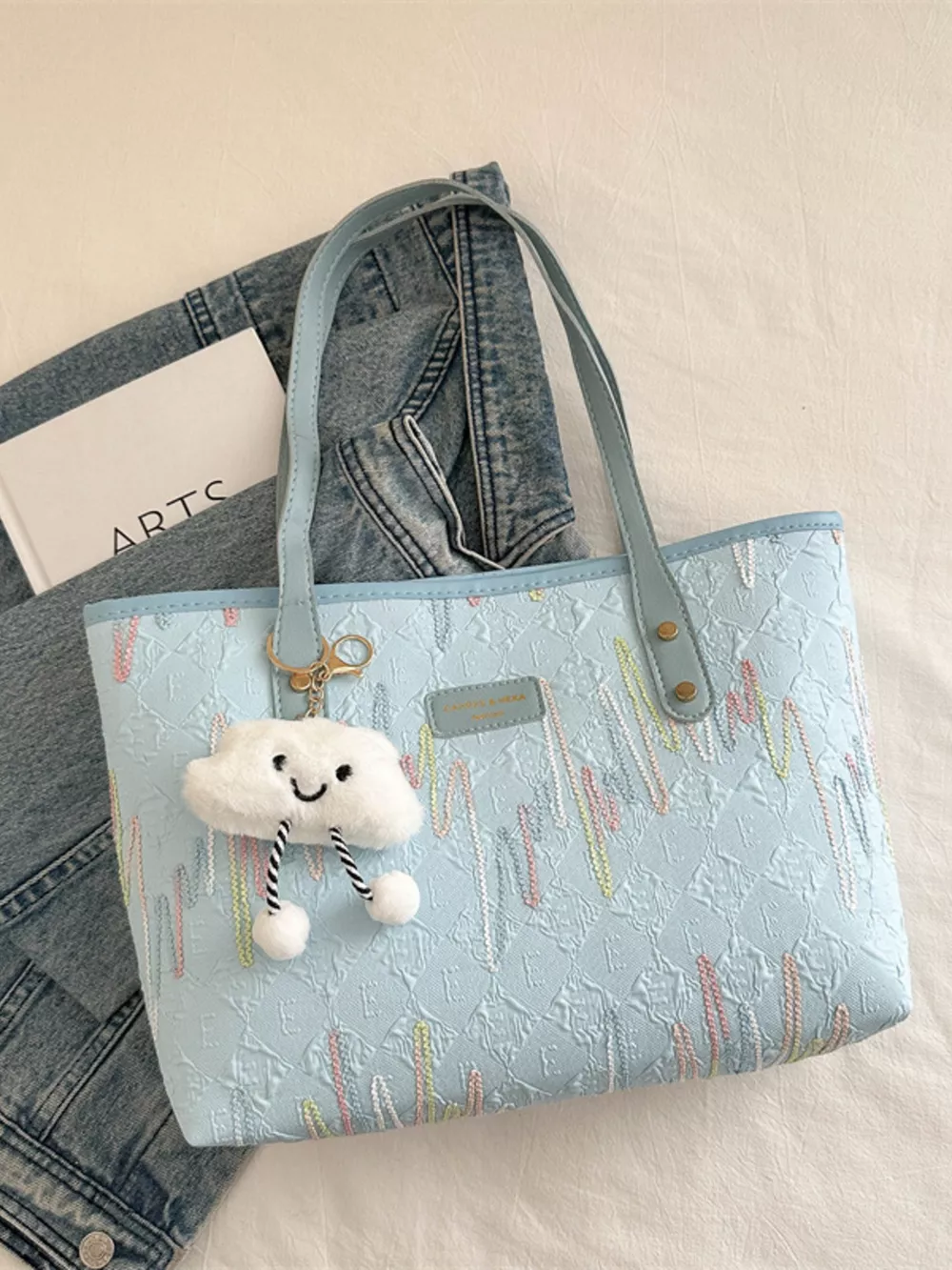 Embossed Pattern Shoulder Bag