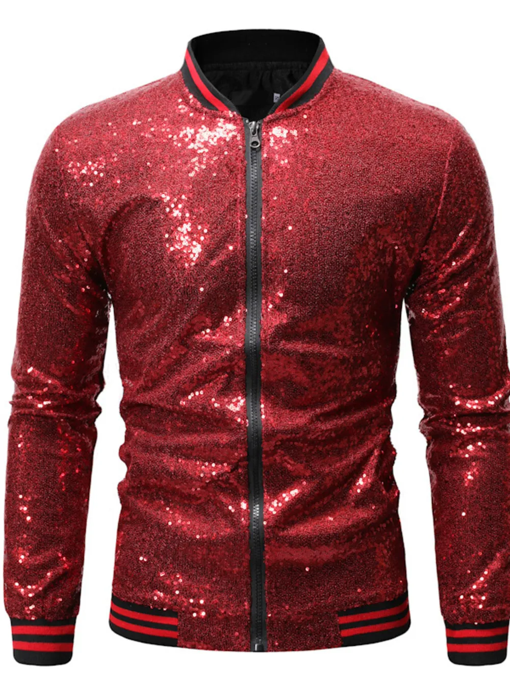 Men's Sequin Zip Up Jacket, image 9