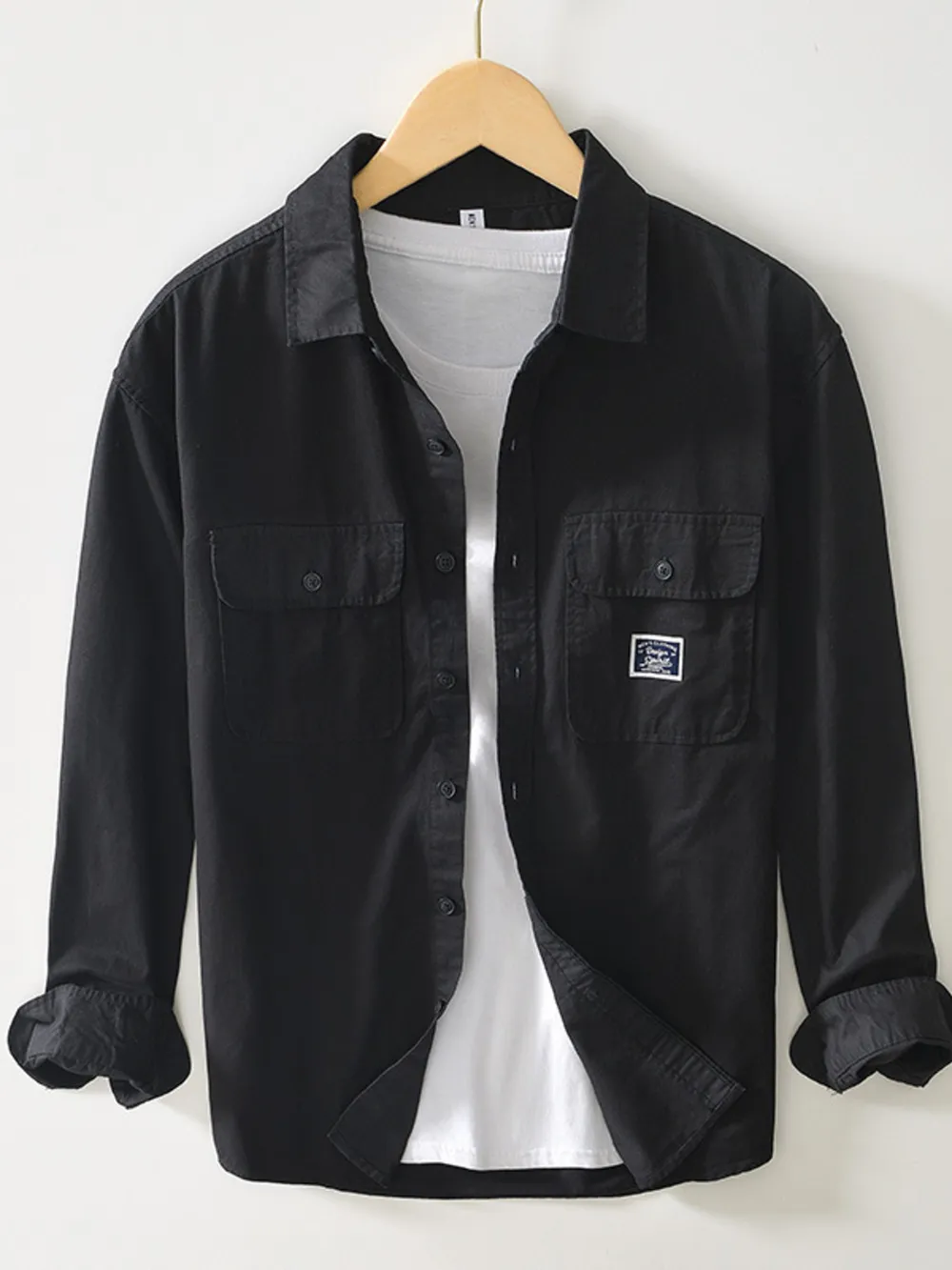 Men's Plus Size Button Up Long Sleeve Shirt, image 3