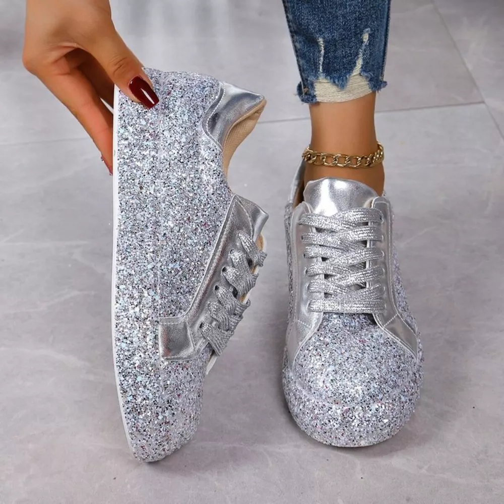 Sparkling Lace Up Sneakers, image 3