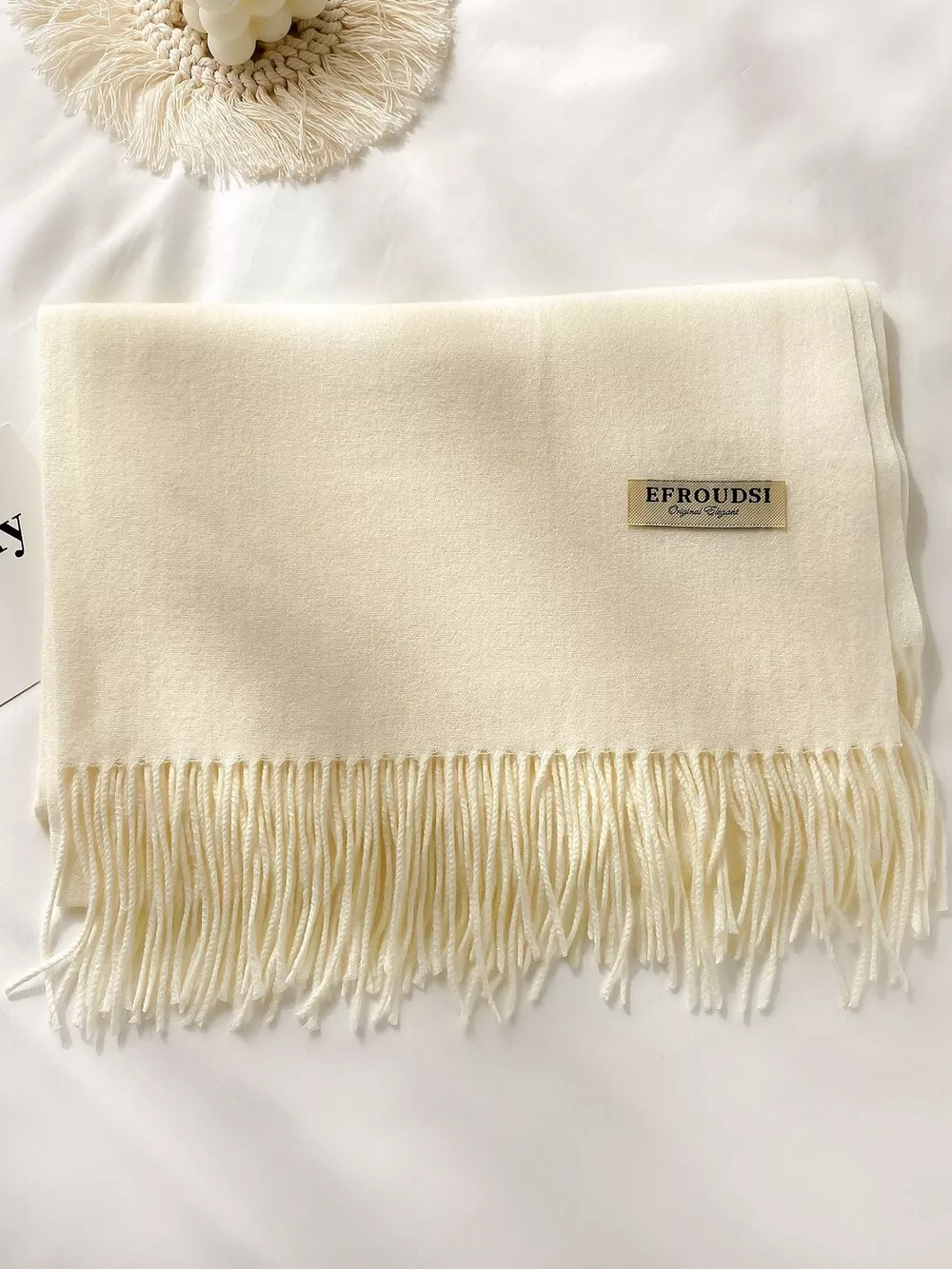 Fringe Solid Color Scarf, image 6