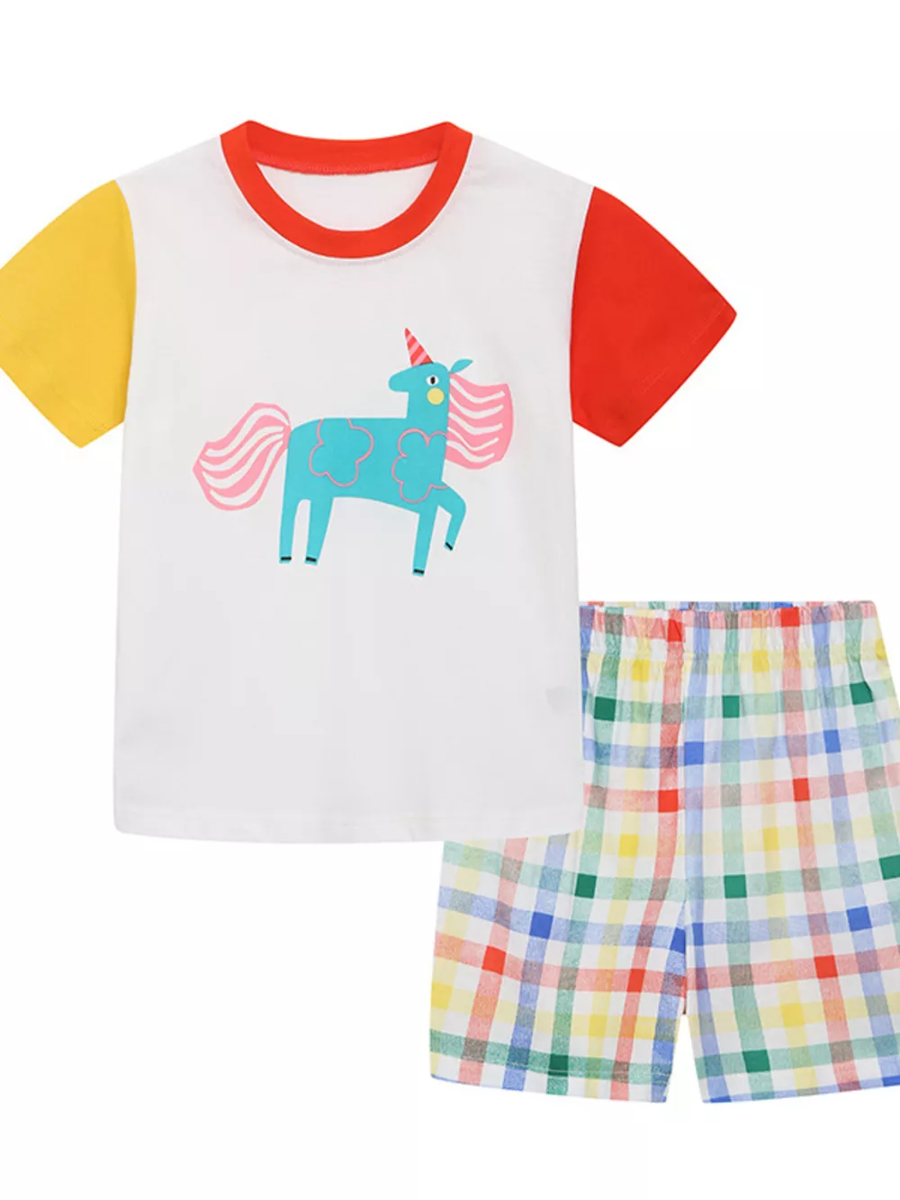 Children's Unicorn Graphic Top and Shorts Set