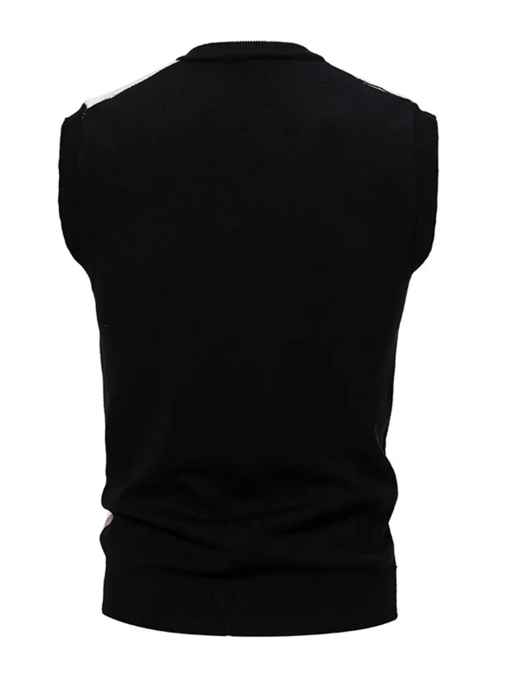 Men's Plus Size Diamond Pattern V-Neck Sweater Vest, image 2
