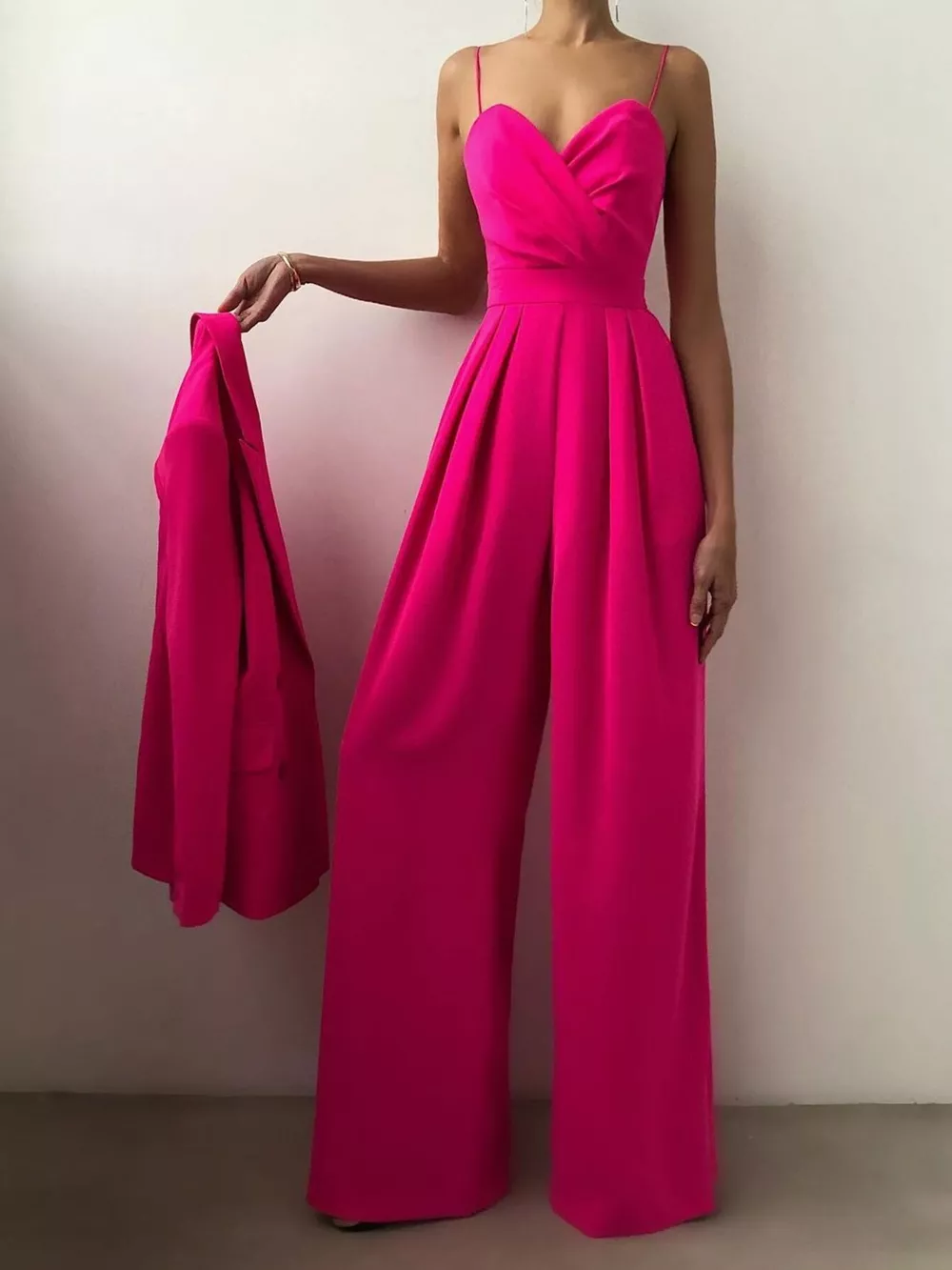 Full Size Spaghetti Strap Wide Leg Jumpsuit Plus Size, image 9