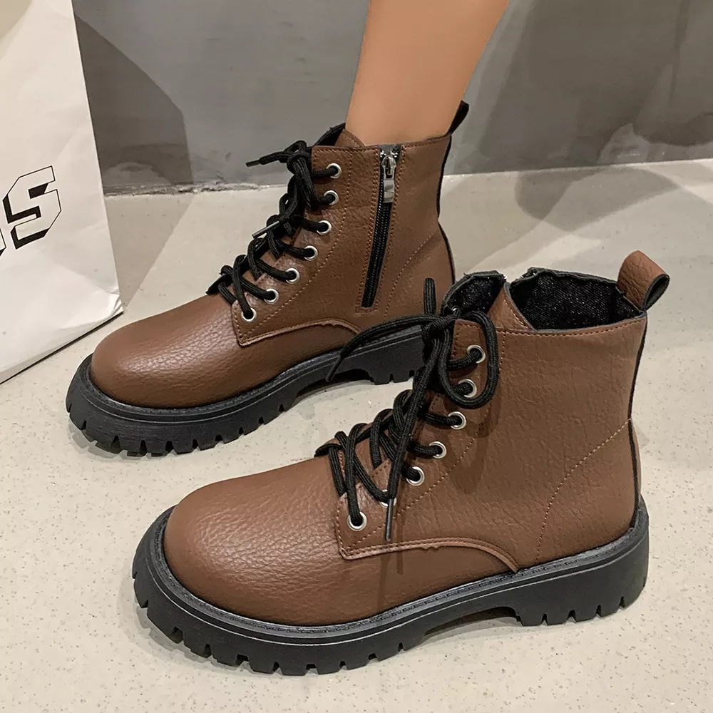 Chunky Platform Lace-Up Combat Boots, image 2