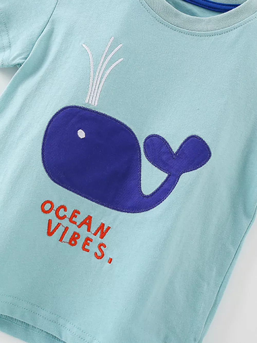 Children's Whale Round Neck Tee and Shorts Set, image 3