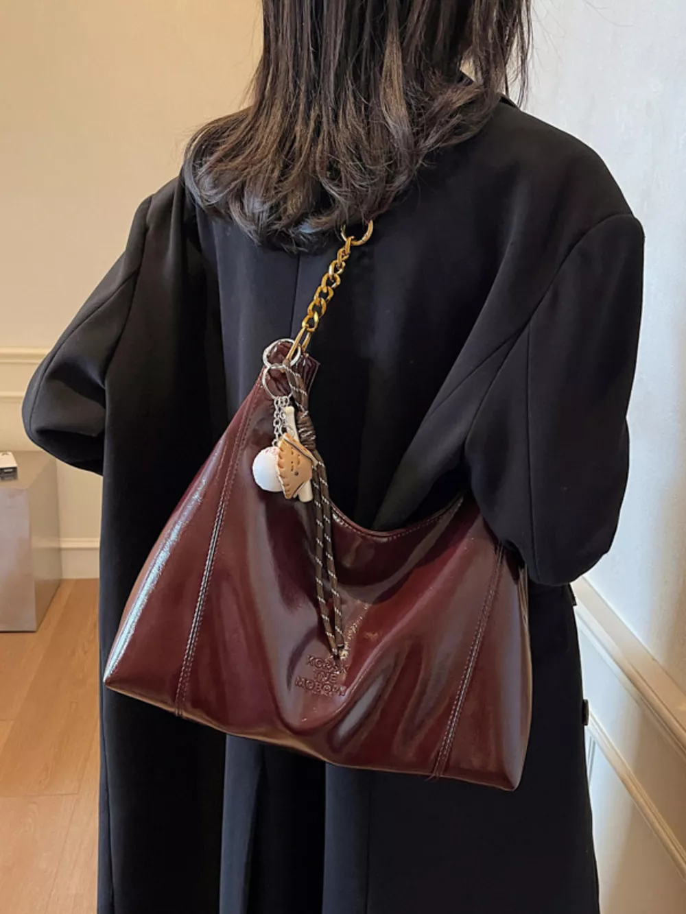 Leather Chain Shoulder Bag, image 4