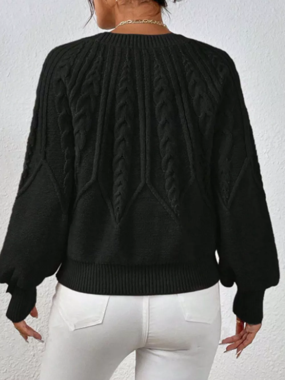 Cable Knit Long Sleeve Sweater, image 13