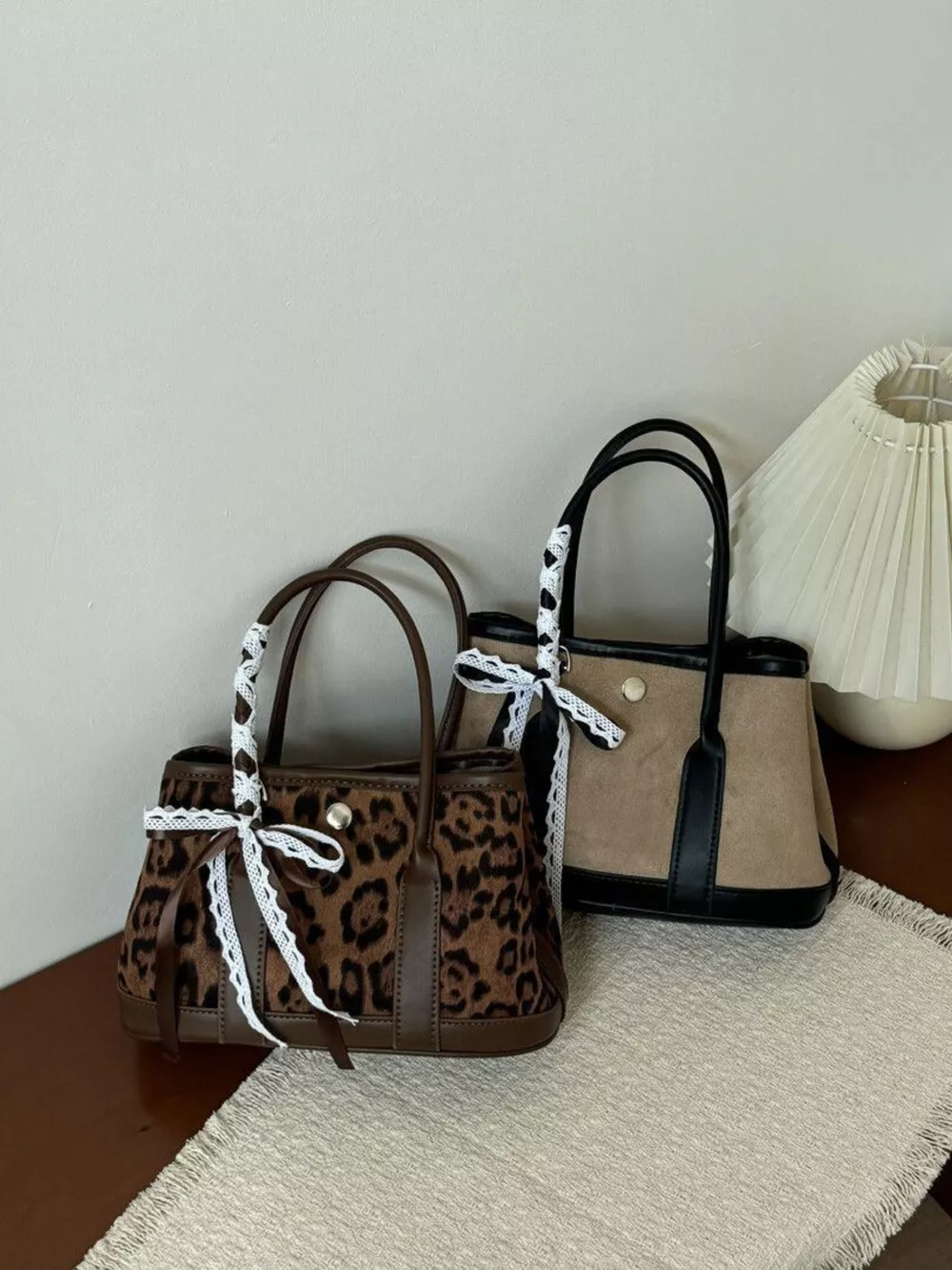 Top Handle Lace-Trimmed Handbag, image 4