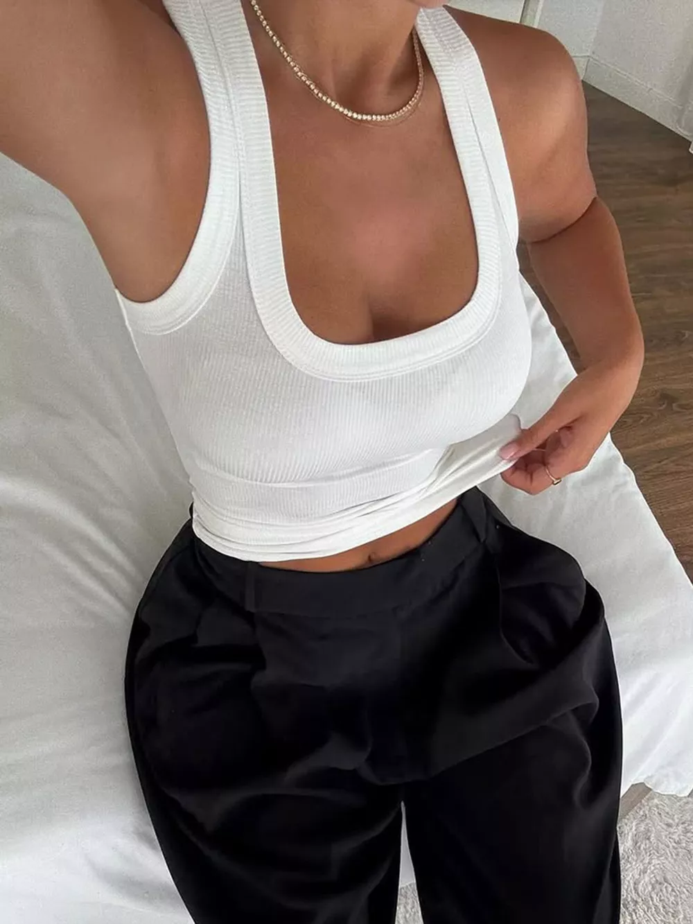Ribbed Solid Color Tank, image 3